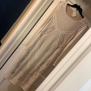 White eyelet midi dress. Worn once for a bridal shower.